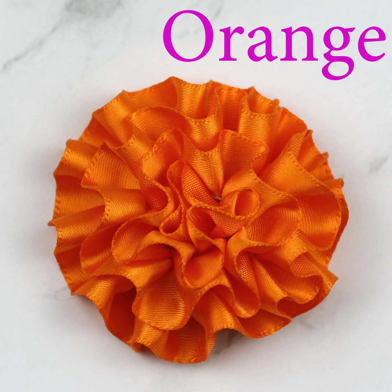 orange 10-100 шт " атласная лента цветы пиона Аппликации/ремесло/Свадебные украшения DIY для пошива швейных изделий принадлежности DIY повязка на голову 5x5 см - Цвет: orange