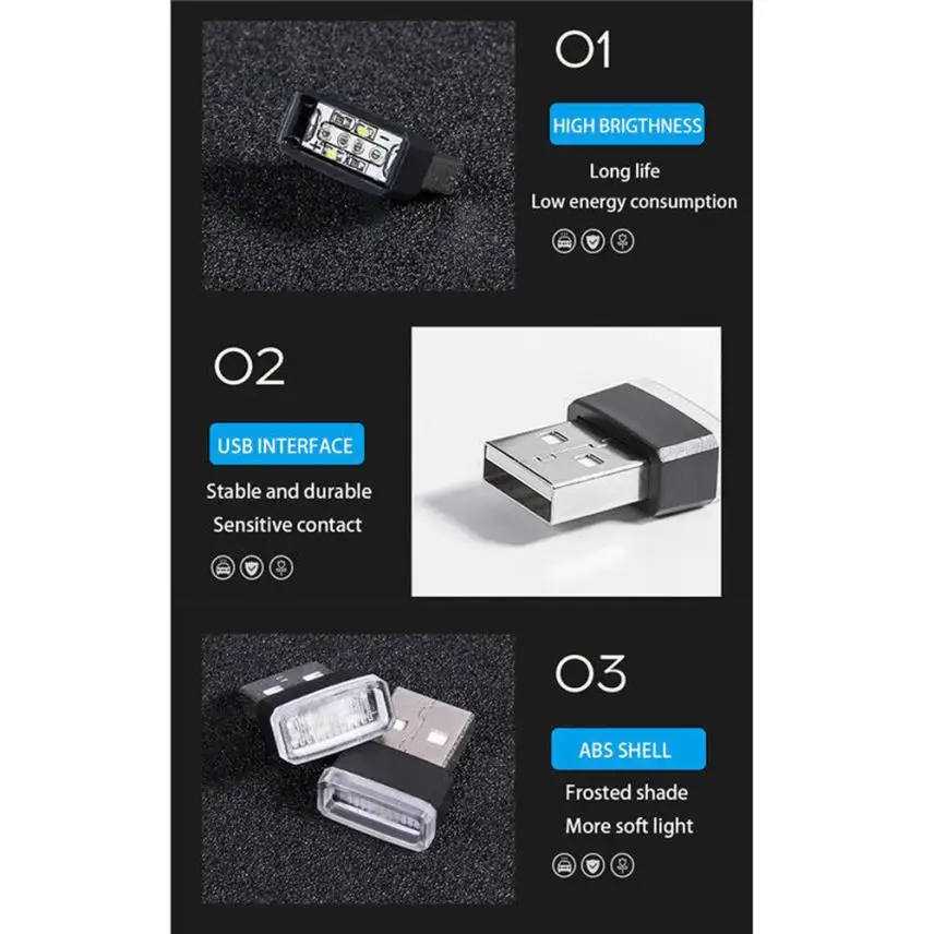 Франшиза USB светодиодный мини беспроводная подсветка для салона автомобиля романтическая атмосфера свет аксессуар Универсальный отличительный эффект освещения