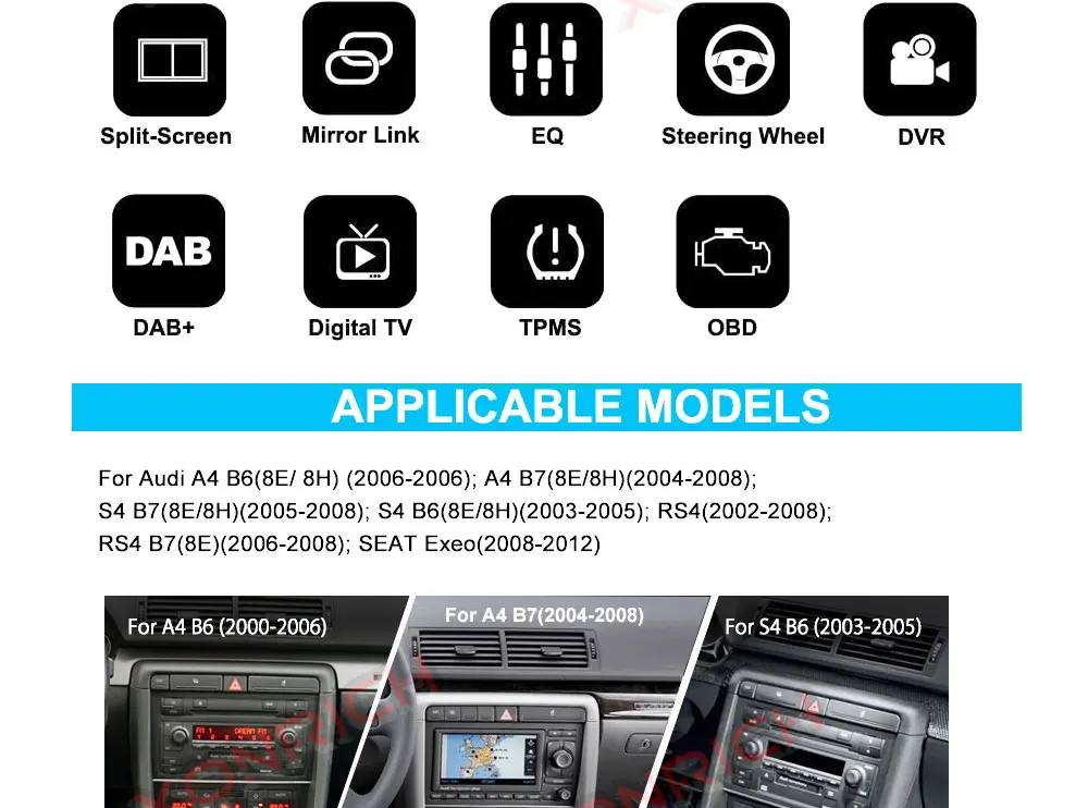 Clearance Autoradio Double Din Android Car Stereo For Audi A4 B6 B7 S4 B7 B6 RS4 B7 SEAT Exeo dvd player radio stereo 4G BT Navi OBD2 DSP 3 Clearance Autoradio Double Din Android Car Stereo For Audi A4 B6 B7 S4 B7 B6 RS4 B7 SEAT Exeo dvd player radio stereo 4G BT Navi OBD2 DSP 3