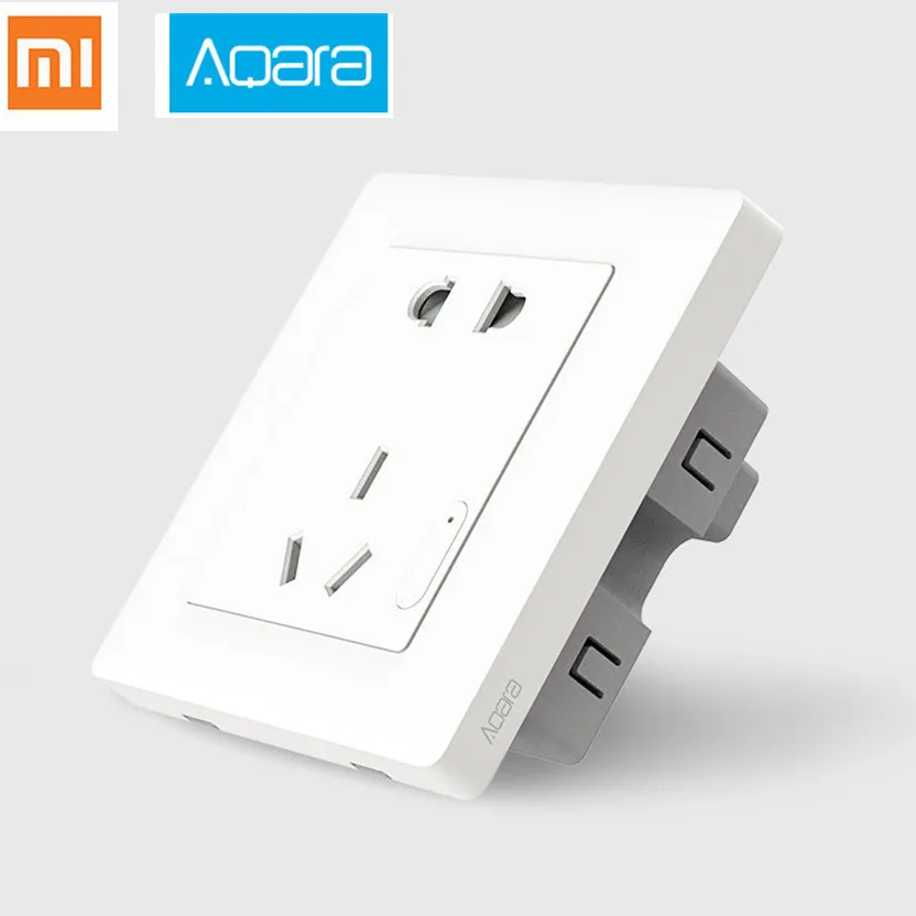 Xiaomi original Aqara Smart wall SocketZigBee wifi Remotel Control Wireless Switch Work for Xiaomi Smart home kits APP