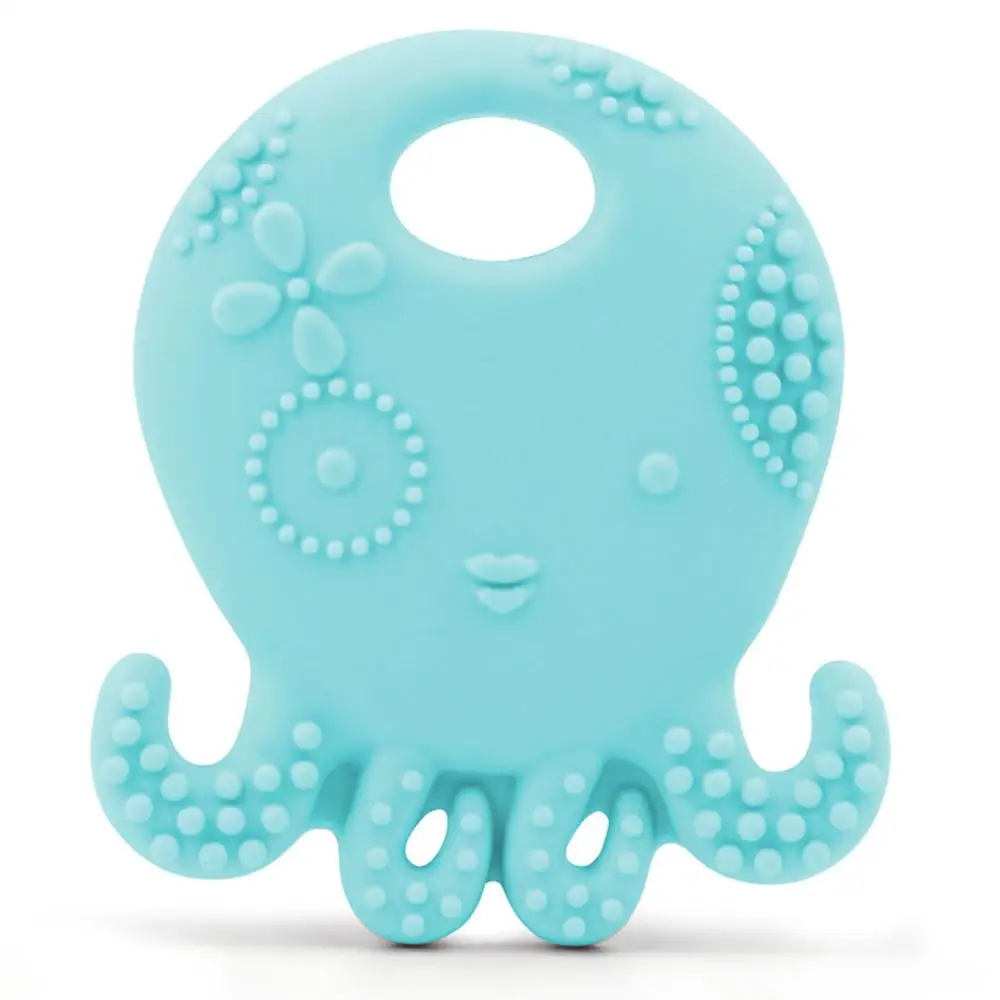 Blue Octopus TYRY. HU 1 шт., силиконовый Прорезыватель в форме осьминога, мягкая текстура, Детские Прорезыватели для зубов, игрушки, аксессуары для кормления, пищевой силикон - Цвет: Blue Octopus