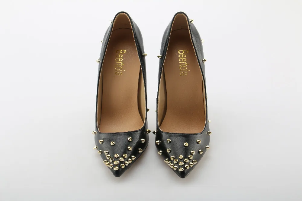 12 Femmes Heel Heel 12cm Sexy Stiletto De Pompes Chaussures Heel Femme Tacon Heel Noir Luxe 12 Beertola Pointu 10cm Haute Bout Mariage 14cm Marque 10 10cm Parti Rivets Dame Heel Cm FqfTanwg