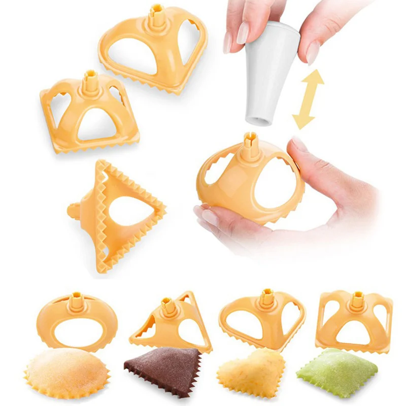 

4pcs/set Kitchen Gadget Home Tool Plastic Dumpling Molds Jiaozi Pastry Dumpling Making Mold Well-formed Multi-use Silicone Mold