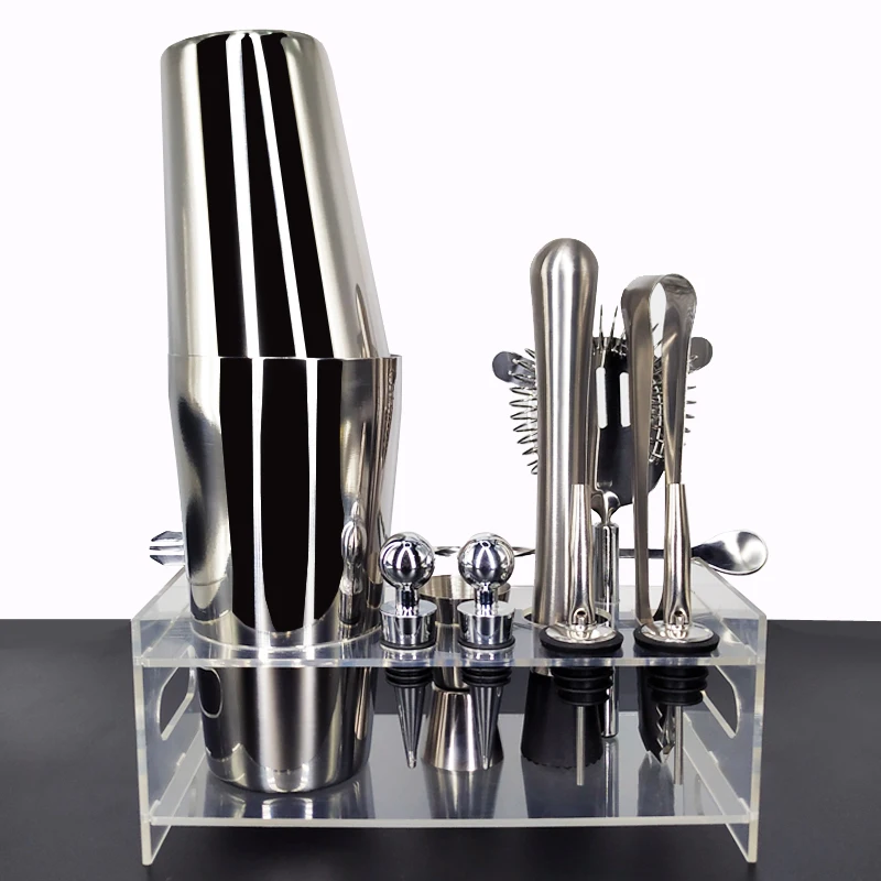 750/600ml Stainless Steel 12 Pcs Cocktail Shaker Bar Set Wine Martini Drinking Mixer Boston Style Shaker For For Party Bar Tool 750/600ml Stainless Steel 12 Pcs Cocktail Shaker Bar Set Wine Martini Drinking Mixer Boston Style Shaker For For Party Bar Tool