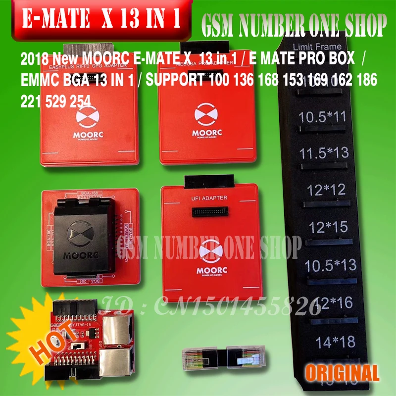 moorc E-Socket MOORC E MATE PRO BOX E-MATE X EMMC BGA 13 в 1 поддержка 100 136 168 153 169 162 186 221 529 254