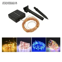 Солнечный СВЕТОДИОДНЫЙ светильник для газона, открытый водонепроницаемый 12 м 22 м медный провод, Сказочная гирлянда, лампа для сада, украшения рождественской елки, автоматическое выключение/включение