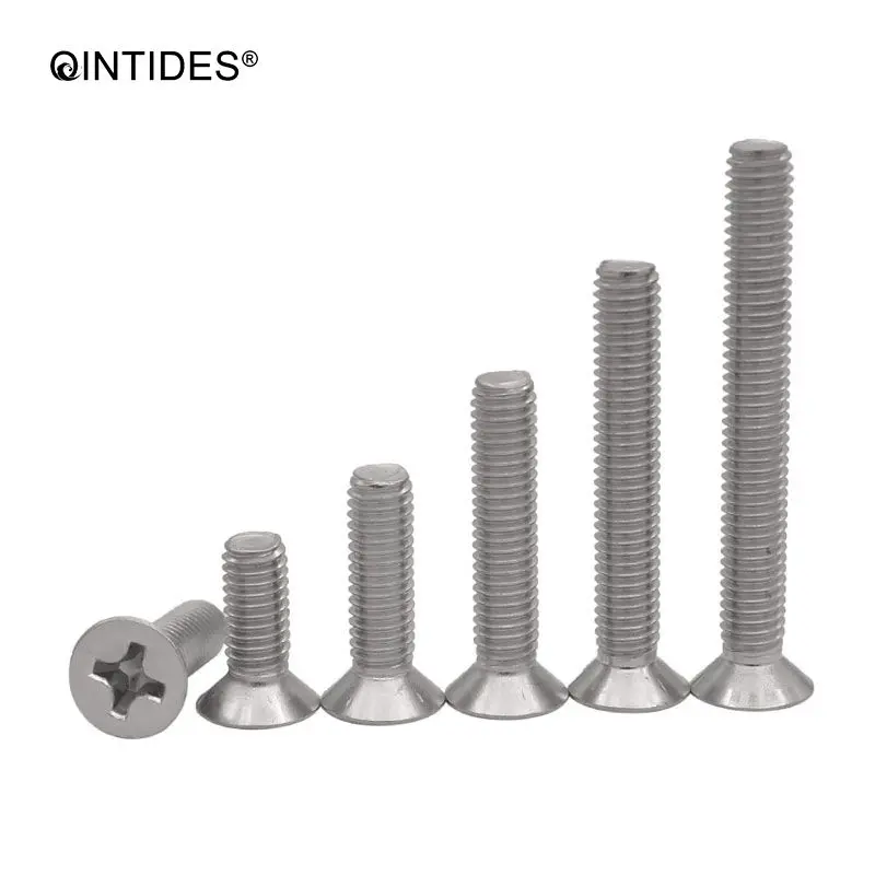 QINTIDES M2.5 M3 M4 Cross recessed countersunk head screws 316