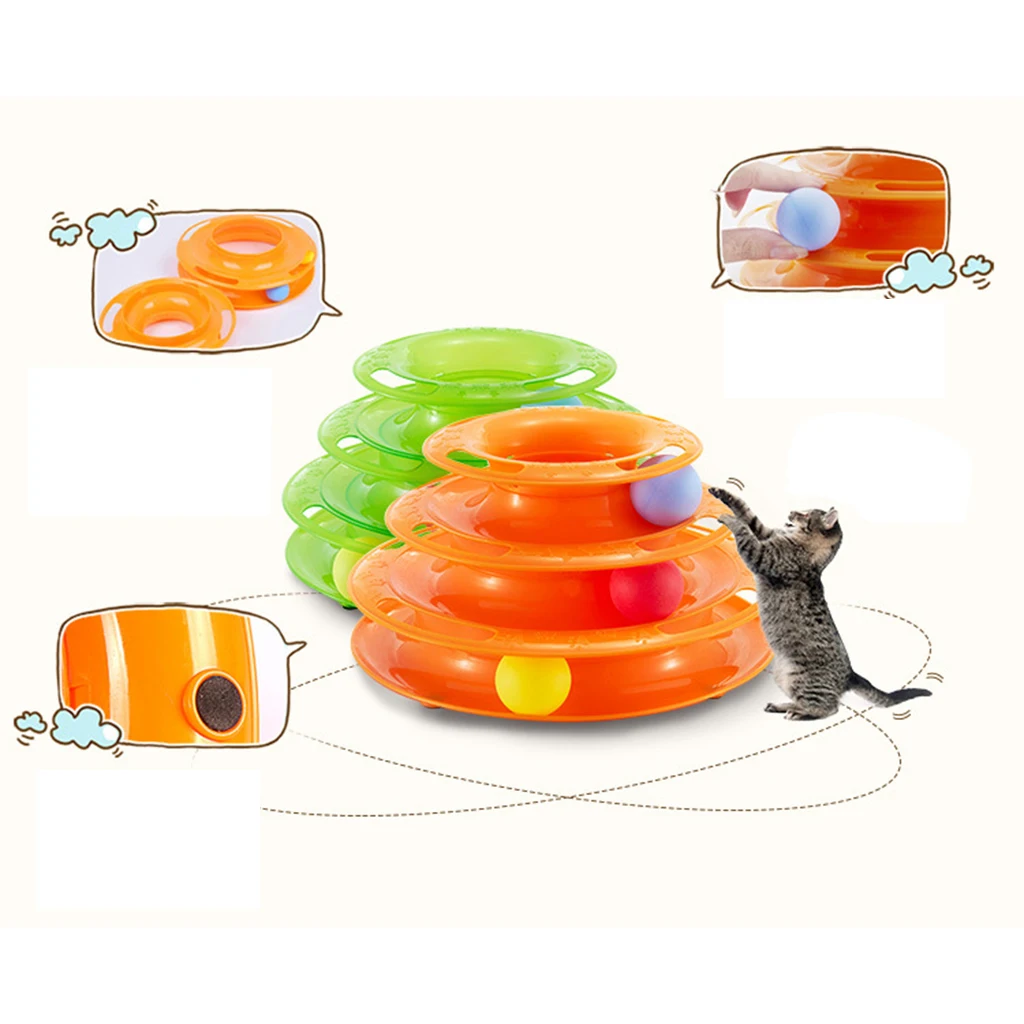 Игрушка для питомца кошки котенка, игрушки для игры в мяч, 3 уровня, игрушечная башня для кошки, Забавный шар для животных, инструменты для развлечений