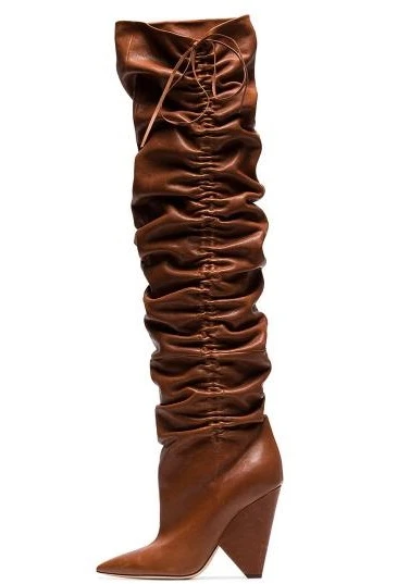 cone heel over the knee boots
