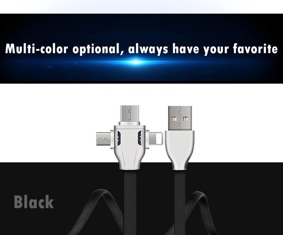 NOHON 3 in 1 USB Cable 8 Pin Micro USB Type C Cable For iPhone 8 7 Plus X XS MAX XR Fast Charging For Samsung Android Phone Cord (11)