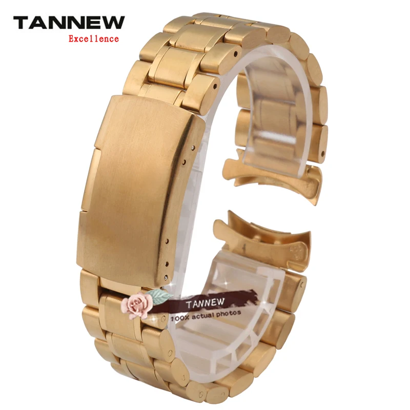 18MM 20MM 22MM 24MM gold watch chain stainless steel replacement strap