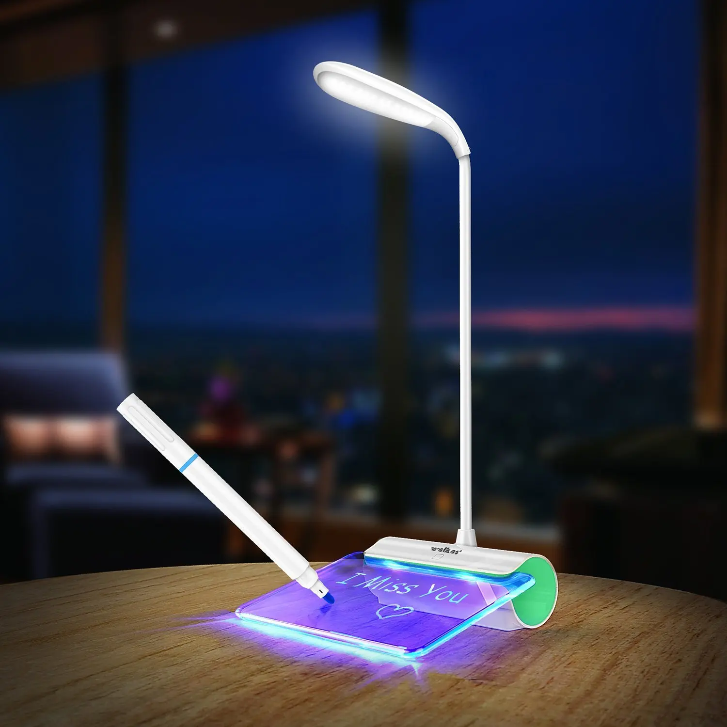 

Unique design Message Fluorescent Plate LED Table Lamp Adjustable Rechargeable USB Reading Touch Sensor