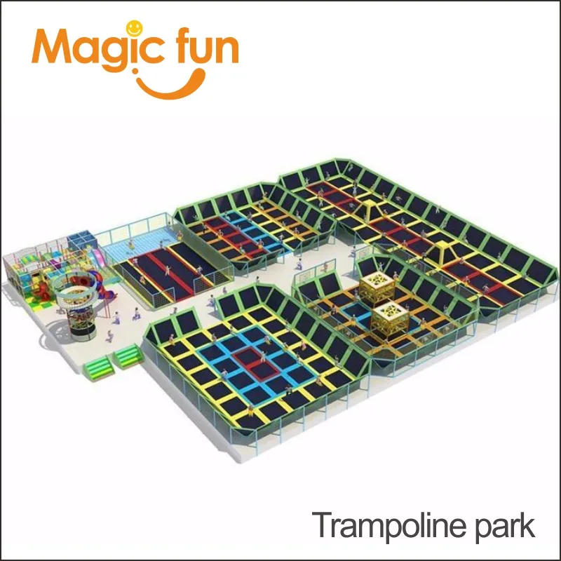 

MAGIC FUN Newest Large Commercial Adventure American Ninja Course Indoor Plastic Playground Equipment With Trampoline Park