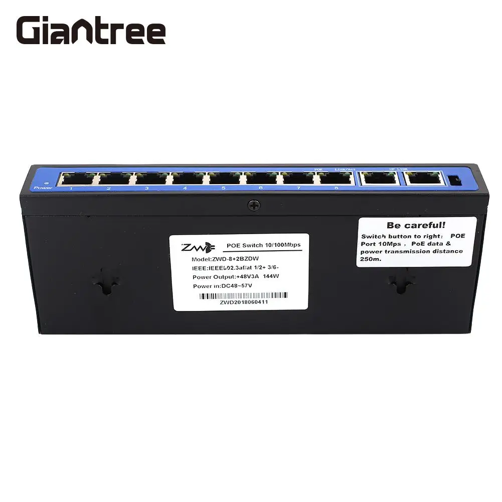 

10 Ports Network Camera Power adapter 8 PoE Injector POE Power Over Ethernet Switch Power Over Ethernet POE Ethernet Switch