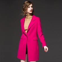 2016 Women’s Winter Jackets and Coats Single Button Elegant Warm Women Slim Woolen Coat Thicken Women Coat Jacket high quality