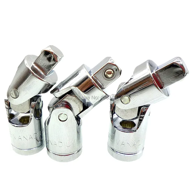 3pcs Universal Joint 1/4" Drive Flexible Socket Convertor Reducer for