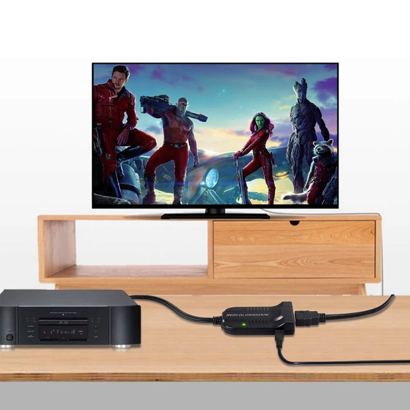 3RCA AV CVBS S-видео-hdmi адаптер Поддержка 720 p/1080 p CVBS Композитный S-Video R/L аудио-HDMI адаптер для DVD VCR PS2