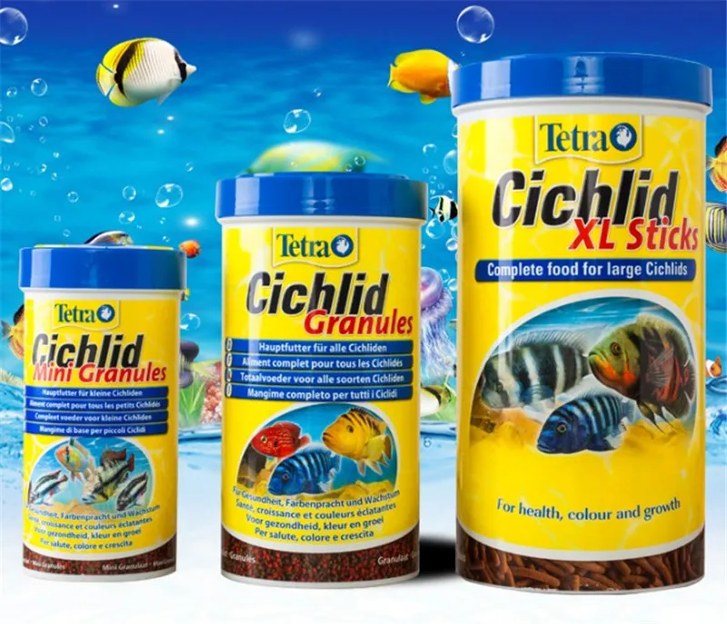 

Original Tetra Cichild sticks/Granules tropical small fish food float on water canister feeder aquarium