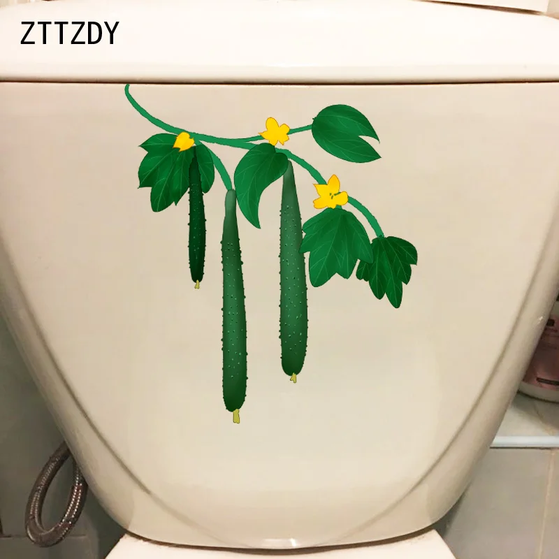 

ZTTZDY 20.6*23.8CM Cucumber Vine Creative Toilet Sticker Decor Home Kitchen Wall Decals T2-0107