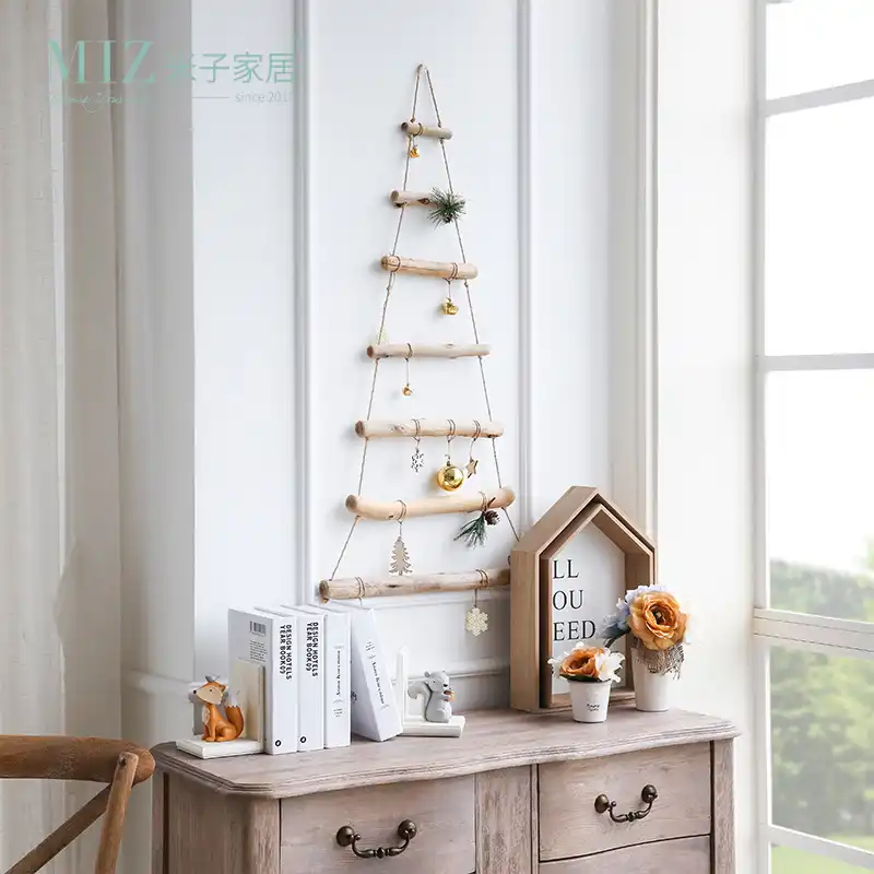 Miz Handmade Craft Wooden Ladder Christmas Hanging Miz Handmade Craft Wooden Ladder Christmas Hanging