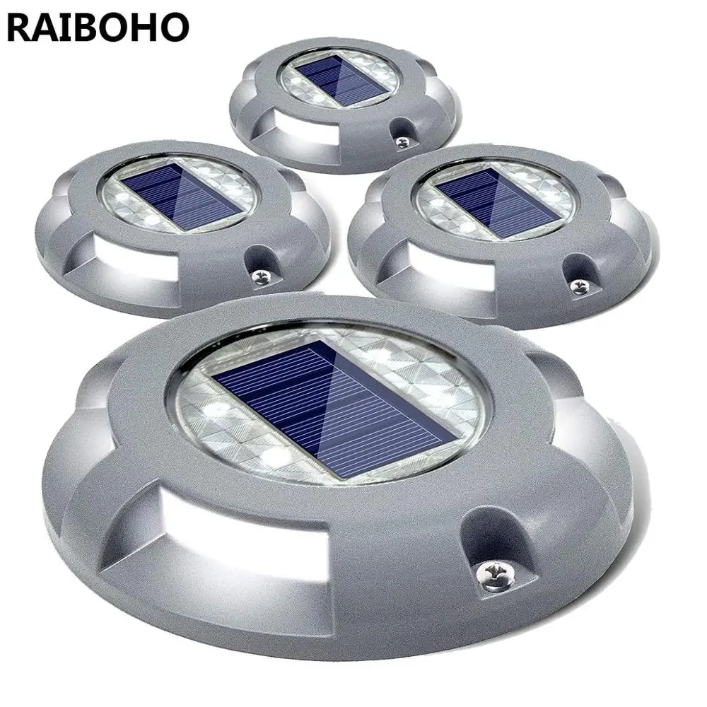 Solar Deck Lights Driveway Dock LED Light Solar Powered Outdoor Waterproof Road Markers for Step Sidewalk Stair Garden Ground