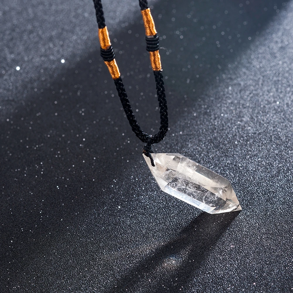 Натуральный прозрачный кварц Подвеска-Маятник из хрусталя кулон ожерелье Чакра Исцеление Ожерелье для мужчин