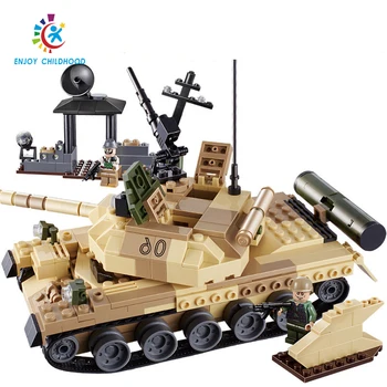 

Military War Weapon Armed T-62 Tanks Building Blocks Enlighten Figure Toys For Children Compatible Leogings City 600019A 372Pcs