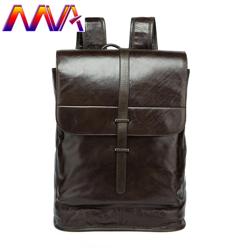 

MVA Newly design genuine leather men backpack for fashion student school bag women coffee backpack casual men travel backpack