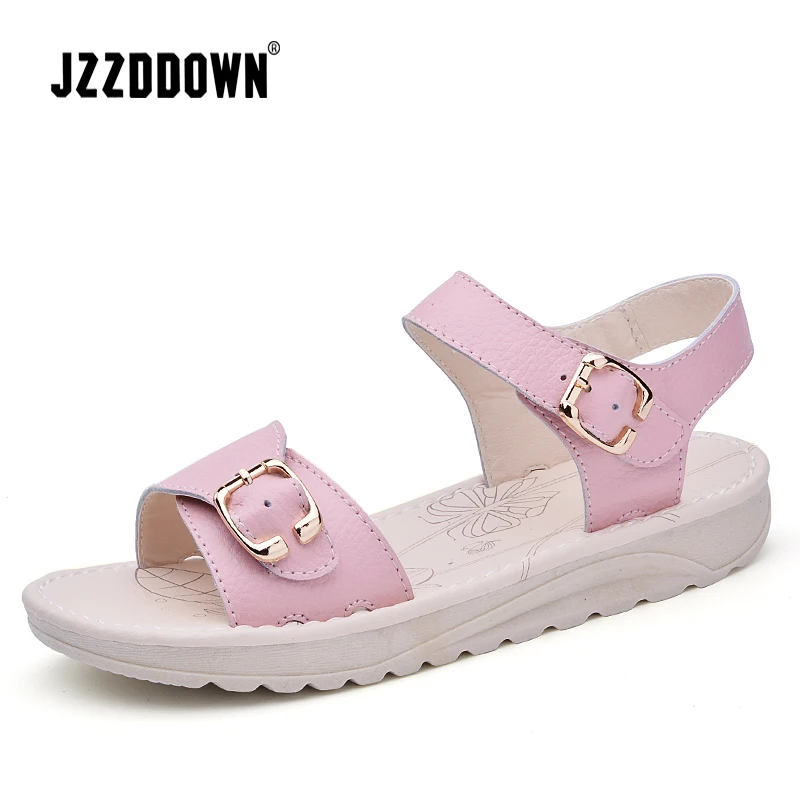 

Genuine Leather Women's Summer Beach Sandals Shoes Ladies Flat Flip Flops Slippers Casual Female Gladiator Sandals Shoe