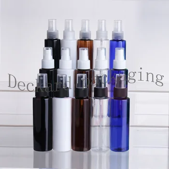 

wholesale 100ml X50 black plastic bottle with spray nozzle pump for cosmetics packaging ,100cc empty liquid medicine bottle