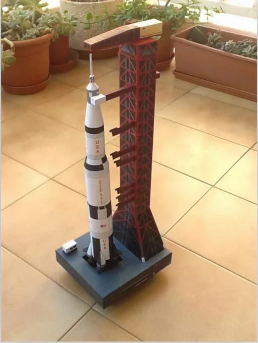 37 см 3D бумажная модель ракета 1:300 масштаб Сатурн V ракета и запуск Крафтовая бумага для творчества головоломка ручная космическая оригами бумажная игрушка для рисования