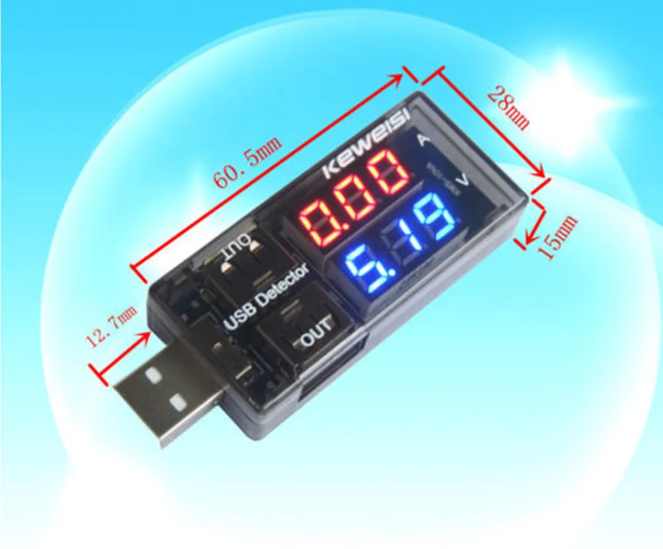 USB Charger Mobile Power Current Voltage Charging Detector battery