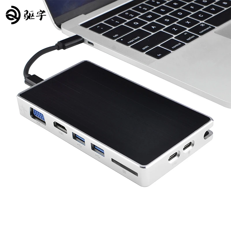 Quyu usb-хаб 3,0 док-станция все-в-одном USB C-HDMI RJ45 для MacBook samsung Galaxy S10 huawei mate 20 P20 Pro type C концентратор