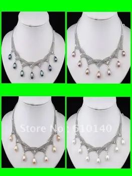 

6PC new Multicolor rice pearl necklace