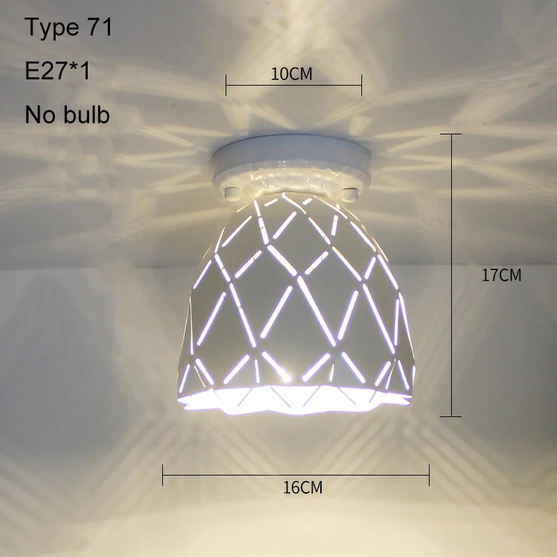 Светодиодные потолочные светильники, современный потолочный светильник, винтажный плафон, клетка, плафон для гостиной, промышленный декор, подвесной светильник - Цвет корпуса: Type 71 no bulb