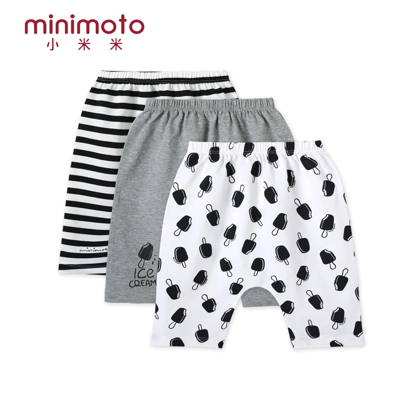 Newborn Baby Boys Shorts Pants Infant Toddler Elastic Waist Cropped Trousers Cotton Striped
