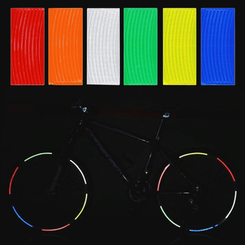

1pc Bicycle reflector Fluorescent MTB Bike Bicycle Sticker Cycling Wheel Rim Reflective Stickers Decal Accessories BRS2001