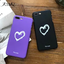

JICUIKE Cute Phone Case For iPhone 7 Case For iPhone X 6 6S 7 8 Plus Pink Purple Heart Love Couples Pattern hard PC Back Cover