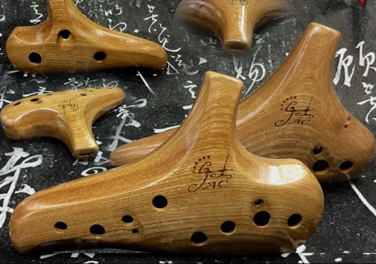Музыкальный инструмент с 12 отверстиями древесина переменного тока ocarina elm alto C