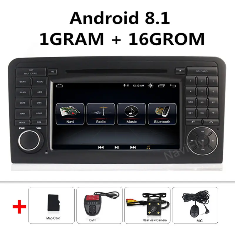 2din Android 9,1 автомобильный dvd-плеер gps навигация для Mercedes Benz ML Класс W164 ML300 ML350 ML500 GL X164 GL320 Автомагнитола FM RDS - Цвет: Car dvd Camera DVR