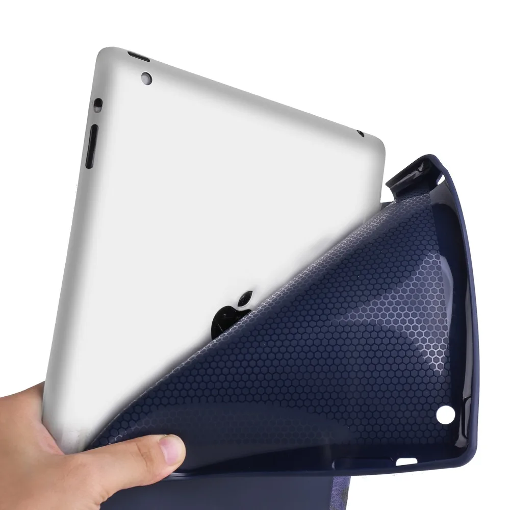 Чехол для Apple iPad 2/3/4 ZAIWJ Умный Магнитный чехол из искусственной кожи с цветным