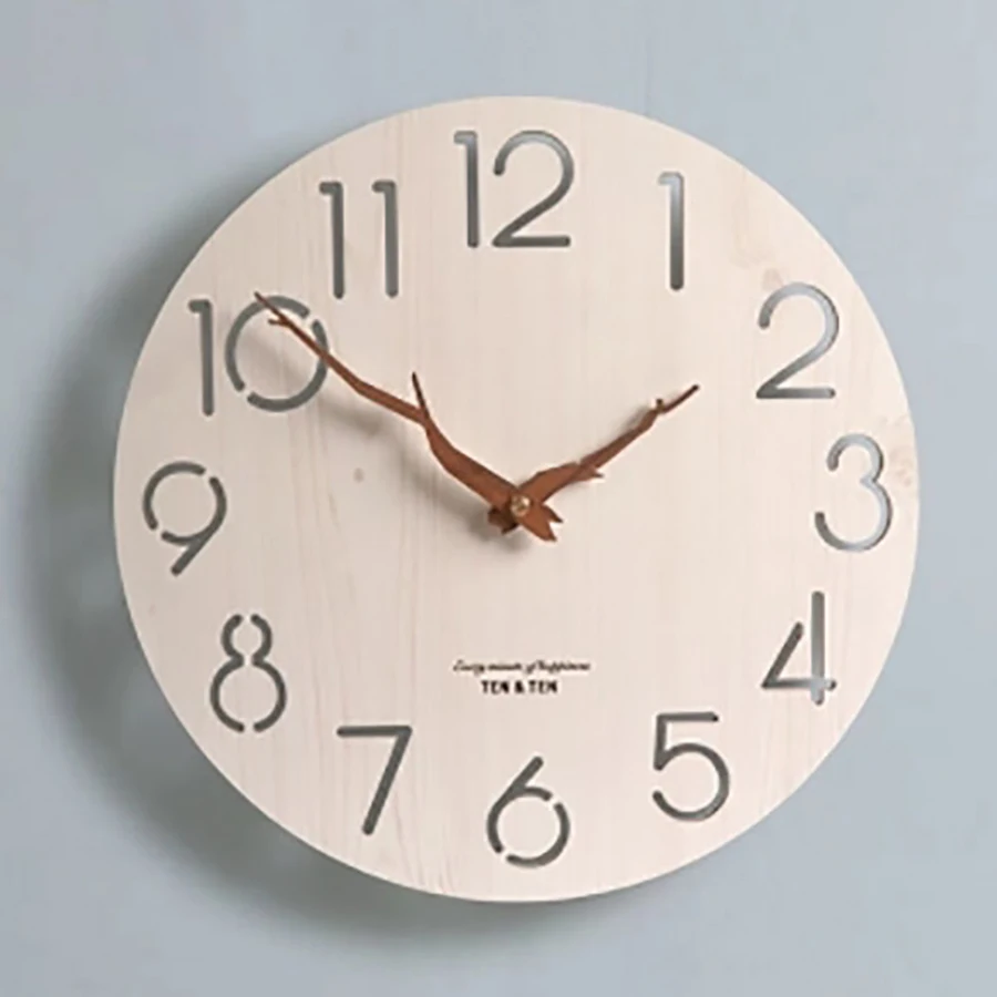 

Wooden Large Silent Creative Wall Clock Modern Design Decorative Wall Clocks Home Decor Orologio Parete Nordic Design 50A0009