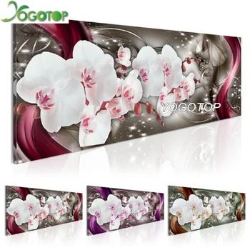 

YOGOTOP DIY Diamond Painting Cross Stitch Kits Orchids flower 5D Diamonds Embroidery Home Decor Full Mosaic Pattern QA036