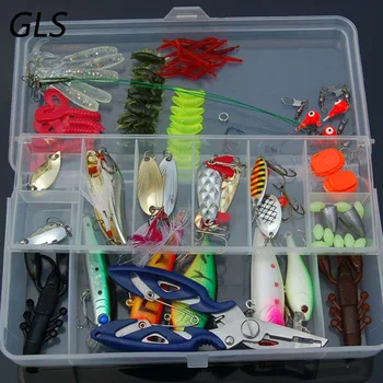 

101Pcs Portable Fishing Lures Set Mixed Minnow Hooks Fish Lure Kit In Box