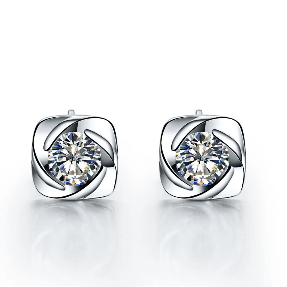 0.3Carat/ piece unsex Swirling style Synthetic diamonds earrings stud
