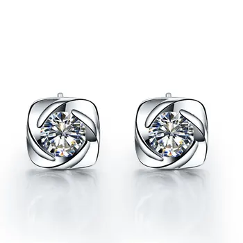 

0.3Carat/ piece unsex Swirling style Synthetic diamonds earrings stud comfortable ear jewelry best anniversary gift