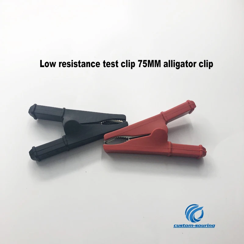Free shipping 10pair Low resistance test clip 75MM alligator clip