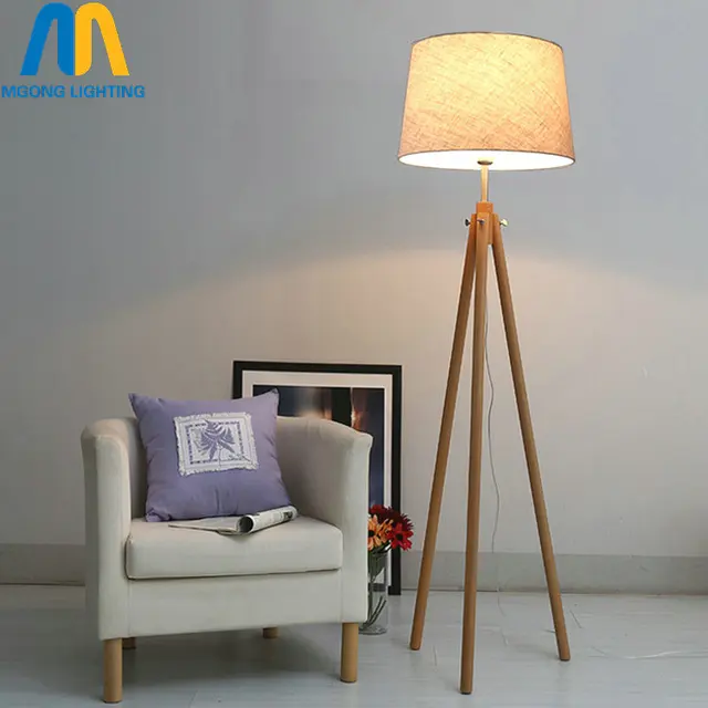 modern led beautiful wooden design floor lamps standing lamp japan with cloth shade for living room