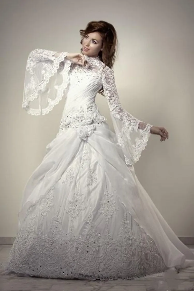 Muslim-Wedding-Dresses-turkey-Ball-Gown-High-Neck-Modest-vestido-de-noiva-Arabic-Style-Robe-de (2)