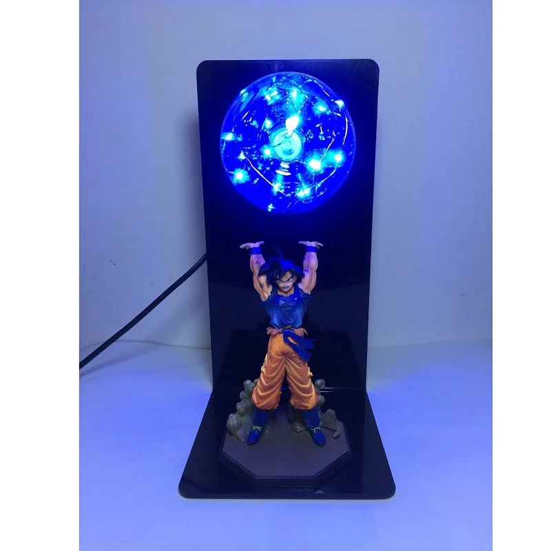 

Anime Dragon Ball Z Son Goku Genki damaSpirit Super Saiyan LED Lamp Pvc Figure Toy Dragon Ball Display Model Toys Children Gift